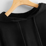 Drop Shoulder Crop Hoodie