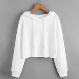 Drop Shoulder Crop Hoodie
