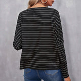 Drop Shoulder Striped Tee