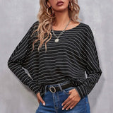 Drop Shoulder Striped Tee