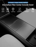 Dry Carbon Fiber Center Console Cover For Model Y Juniper / Model 3 Highland / Model YL