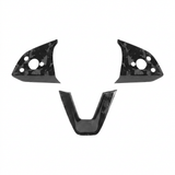Dry Carbon Fiber Steering Wheel Trim Cover for Model 3 Highland / Model Y Juniper (3 Pieces)