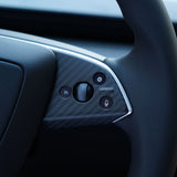 Dry Carbon Fiber Steering Wheel Trim Cover for Model 3 Highland / Model Y Juniper (3 Pieces)
