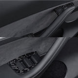 Dry Carbon Fiber Window & Door Switch Covers for Model Y / Model 3（Left Hand Drive）