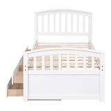 Twin Size Platform Storage Bed Solid Wood Bed with 6 Drawers