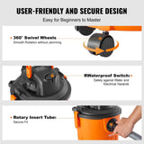 VEVOR Shop Vacuum Wet And Dry, 5 Gallon 6 Peak HP Wet/Dry Vac, Powerful Suction with Blower Function with Attachments 2-in-1 Crevice Nozzle, Small Shop Vac Perfect for Carpet Debris, Pet Hair, Car