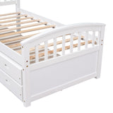 Twin Size Platform Storage Bed Solid Wood Bed with 6 Drawers