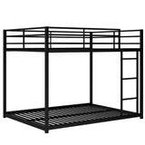 Full over Full Metal Bunk Bed;  Low Bunk Bed with Ladder
