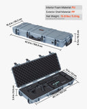 VEVOR Hard Rifle Case, Lockable Rifle Case with Pre-cut Foams, 40 in Gun Storage with Wheels, IP67 Waterproof & Dustproof Movable Large Pistol Storage for Rifles, Shotguns, Airsoft Guns, Grey