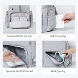 SUNVENO Diaper Bag Backpack, Baby Changing Bag Nappy Tweed Baby Diaper Bags Multifunction Waterproof for Travel