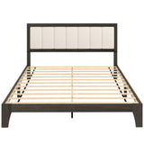 Queen Size Bed Frame with Headboard Queen Platform Bed Frame with Wooden Slats No Box Spring Needed Easy Assembly Walnut