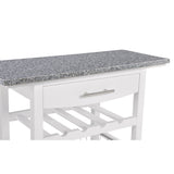 Mobile Rolling Kitchen Island Trolley Serving Cart with Underneath Drawer & Slide-Out Wire Storage Basket