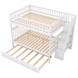 Full over Full Bunk Bed with Trundle and Staircase