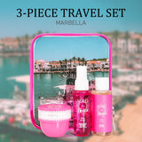 3pcs Set SOLO EN Body&Hair Fragrance Mist Perfume&Bubble Bath&Body Butter Travel Box for Men And Women, 4 Different Flavor Gift Box, Dating, Long-lasting Scent