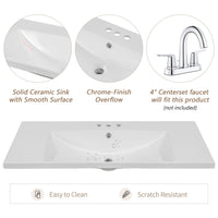 36\" Bathroom Vanity with Sink Combo, Black Bathroom Cabinet with Drawers, Solid Frame and MDF Board
