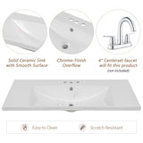36\" Bathroom Vanity with Sink Combo, Black Bathroom Cabinet with Drawers, Solid Frame and MDF Board