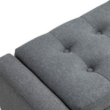 Linen Upholstered Storage Ottoman with Lift-Top Design Space-Saving Gray