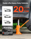 VEVOR Hydraulic Bottle Jack, 20 Ton (44092 lbs) Capacity, 8.9-17.1 Inch Lifting Range, Heavy Duty Welded Bottle Jack for Car, SUV, Pickup, Auto Repair, House Lift and Agricultural Equipment, Orange