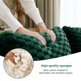 114" Modern L-Shaped Modular Sectional Sofa for Living Room,Flannelette Fabric,Oversized 3-Seater Couch,Deep Seat,Boneless sofa,Movable Ottoman,Buckle connection,Anti-slip Design,No Assembly,Green