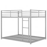 Full over Full Metal Bunk Bed;  Low Bunk Bed with Ladder
