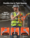 VEVOR Manual Lever Chain Hoist, 3/4T 1650LBS Capacity Heavy Duty Come Along, 10FT Lift G80 Alloy Steel Chain With Dual Pawl Mechanical Brake,360°Rotating Hooks, for Warehouse Construction Garage