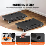 VEVOR Furniture Dolly, 500 lbs Capacity Each Count, Furniture Mover with Wheels, Portable Moving Rollers 4 Wheels Heavy Duty, Small Flat Dolly Cart with Interlocking for Heavy Furniture, 2 Pack, Black