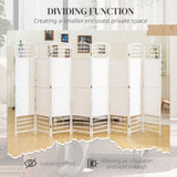 Chic 8-Panel Privacy Room Divider - Lightweight Folding Screen for Home Office & Interior Decor, Wave Fiber Design in White