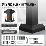 VEVOR Handrails for Outdoor Steps, 1-2 Step Stair Hand Rail Kit, Transitional Carbon Steel Railings with Installation Kit, Stair Rails for Seniors, Concrete Steps & Porch & Deck, Black Retro Arch