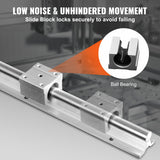 VEVOR Linear Guide Rail Set, SBR16 2000mm, 2 PCS 78.7 in/2000 mm SBR16 Guide Rails and 4 PCS SBR16UU Slide Blocks, Linear Rails and Bearings Kit for Automated Machines DIY Project CNC Router Machines