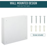 Mirrored Medicine Cabinet 24x22 Steel Frame Wall-Mounted Double Doors White