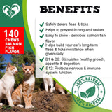 Flea and Tick Prevention Chewable Pills for Cats Revolution Oral Flea Treatment for Pets Pest Control & Natural Defense Chewables Small Tablets Salmon Fish Taste