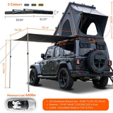 Explorer Plus Rooftop Tent Hardshell with Side Awning, Air Conditioner Outlet with Bracket, Luggage Racks&Replaceable Netting Rain Curtain, Truck Bed Tent for Camping, Pop Up SUV Roof Top Tent