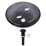 Above Counter Artistic Tempered Glass Bathroom Sink Transparent Counter Top Bathroom Single Bowl Vessel Basin