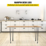 VEVOR Hairpin Table Legs 20\" Black Set of 4 Desk Legs 880lbs Load Capacity (Each 220lbs) Hairpin Desk Legs 3 Rods for Bench Desk Dining End Table Chairs Carbon Steel DIY Heavy Duty Furniture Legs