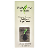 Natural Therapy Brilliant Top Coat by BioSource for Women - 0.4 oz Nail Treatment