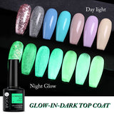 UR SUGAR Luminous Gel Top Coat Semi Permanent Glow In Dark Fluorescent Soak Off UV LED Color Gel Nail Varnish Nails for Manicure