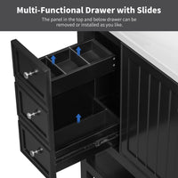 36\" Bathroom Vanity with Sink Combo, One Cabinet and Three Drawers, Solid Wood and MDF Board