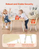 VEVOR Kids Table and 2 Chairs Set, Toddler Table and Chair Set with Rounded Edge Design & Graffiti Desktop, Wooden Desk for Art, Craft, Reading, Learning, Drawing, Classroom/Daycare/Home, Burlywood