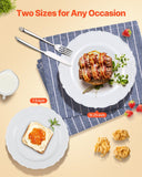 VEVOR Plastic Disposable Plates, 100 Pcs White Plastic Plates, Heavy Duty Plastic Plates with 50 Pcs 9.8 Inch Plastic Dinner Plates and 50 Pcs 7.5 Inch Plastic Dessert Plates, for Wedding and Party
