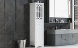 Tall Bathroom Cabinet, Freestanding Storage Cabinet with Drawer and Doors, MDF Board, Acrylic Door, Adjustable Shelf
