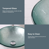 Above Counter Artistic Tempered Glass Bathroom Sink Transparent Counter Top Bathroom Single Bowl Vessel Basin