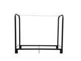 Artibear Firewood Rack Stand 4ft Heavy Duty Logs Holder for Outdoor Indoor Fireplace Metal Wood Pile Storage Stacker Organizer, Matte Black