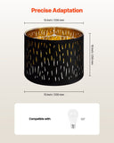 VEVOR Drum Lamp Shade 2 Set, 13 in Top x 13 in Bottom x 10 in High, Medium Drum Lampshade with Harp, Replacement Lamp Shade for Table Lamps Floor Lamps Pendant Lights, Black Hollow-carved Design
