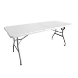 Techni Home 6 FT Granite White Folding Table with Easy-Carry Handle