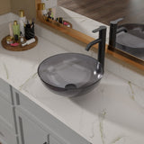 Above Counter Artistic Tempered Glass Bathroom Sink Transparent Counter Top Bathroom Single Bowl Vessel Basin