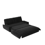 73.2" Queen Pull Out Sofa Bed,3-in-1 Convertible Sleeper Sofa,Multi-Functional Velvet Loveseat Bed,Black(Old Sku:W1885S00050/W1885S00195)