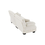 Cloud Couch 2 Seater Sofa for Living Room, Chenille 2 - Seat sofa with 2 Lumbar pillows and 2 throw pillows,Chenille White