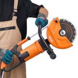 VEVOR Electric Concrete Saw, 9 in, 1800 W Motor Circular Saw Cutter with 3.5 in Cutting Depth, Wet/Dry Disk Saw Cutter Includes Water Line, Pump and Blade, for Stone, Brick