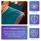 Clear Drawstring Bag, 9 x 12 Inches. Pack of 50 Clear Plastic Drawstring Bags. 2 Mil Drawstring Clear Plastic Bags. Waterproof Clear Plastic Bags Drawstring for Cosmetics, Toiletries