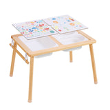 VEVOR Sensory Table for Toddlers, Kids Activity Table with 3 Foldable Storage Bins & Paper Roll Holder, Indoor/Outdoor Play Sand and Water Table, Wooden Kids Sensory Drawing Table, Gift for Boys Girls